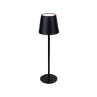 Evans LED Rechargeable table light in flat black with warm light on