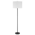 The Jones - 87010 from Craftmade is a minimalist lighting option featuring a slender black stand, flat round base, and large white cylindrical lampshade for a modern, sleek design.