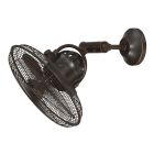 Bellows IV Indoor/Outdoor Wall Fan in aged bronze side view