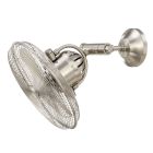 Bellows IV Indoor/Outdoor Wall Fan in brushed polished nickel side view
