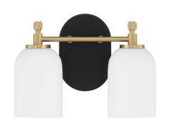 60302-FBSB Vanity Flat Black-Satin Brass