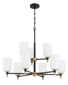 60329-FBSB Chandelier Flat Black-Satin Brass