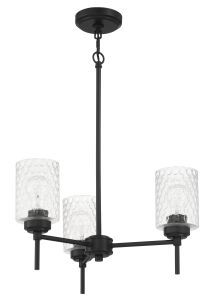 Claire Claire 3 Light Chandelier in Flat Black