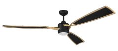 Viva 72" Viva in Flat Black/Satin Brass w/ Flat Black Fabric Texture Blades