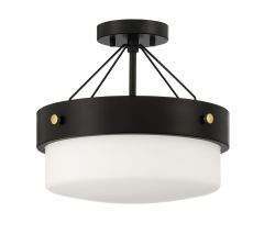 XS3213-FB Semi Flush Flat Black