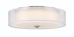 Modern Essential Modern Essential 1 Light 20" LED Flushmount in Brushed Polished Nickel w/ White Sheer Fabric Shade